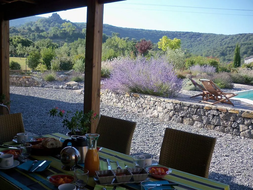 Bed & Breakfast Villa Font Vive - Chambres D'Hotes Eco-Labellisees Avec Cuisine - Confort, Calme Et Vue Exceptionnels ! Grospierres Frankrijk